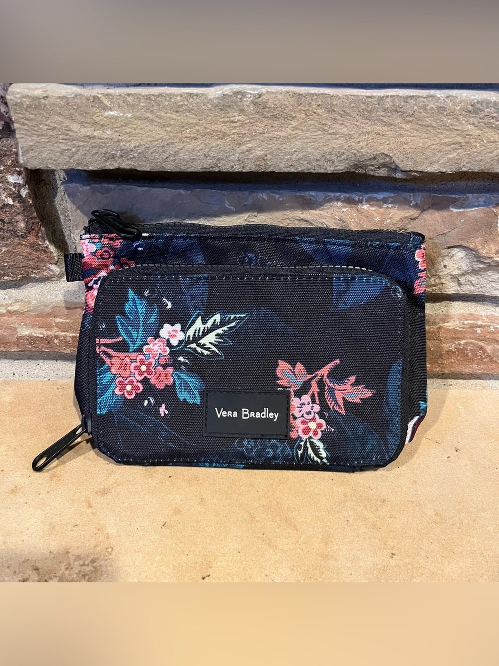 Vera Bradley ReActive Compact Organizer Black Floral